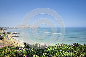 Beach in the district of Miraflores in Lima, Peru