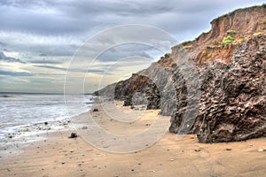 Beach, Dramatic Sky, Stormy Clouds, coastal erosion of cliffs