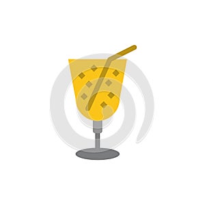 Beach, Drink, Juice  Flat Color Icon. Vector icon banner Template