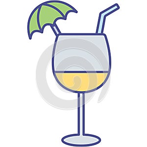 Beach drink VIsolated Vector icon which can easily modify or edit