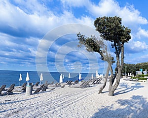 Beach in the morning at the Adriatic sea