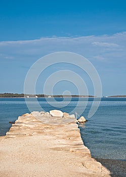 Beach in the early morning. Istria, Croatia