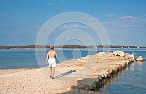 Beach in the early morning. Istria, Croatia