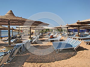 Beach in Egypt. Resort beach