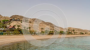 Beach of Eilat city, Red Sea, Israel