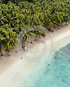Tropical Beach at El Nido, The Philippines - Aerial Photograph photo