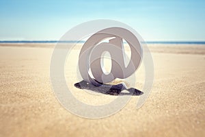 At the beach email concept