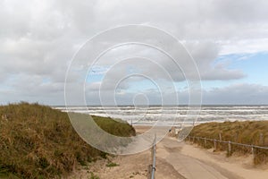 Beach entrance Egmond aan Zee, The Netherlands