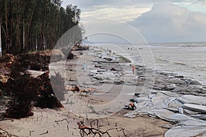 Beach Erosion and Damage caused by sea level rise at Coxs Bazar Sea Beach in Bangladesh