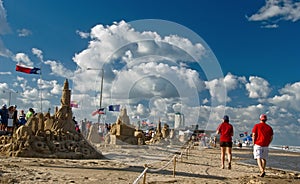 Beach event on sunny day