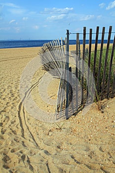 Beach fence in New Jersey Beach