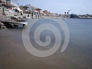 A beach in a fishing village in the Mediterranean photo