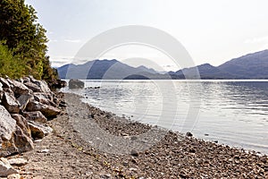 Beach of the fjord of Puyuhuapi, Patagonia, Chile. Pacific Ocean photo