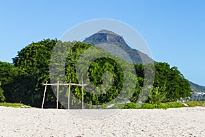 Beach of Flic en flac overlooking Tourelle du Tamarin Mauritius