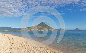 Beach of Flic en flac overlooking Tourelle du Tamarin Mauritius