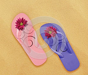Beach flip flops