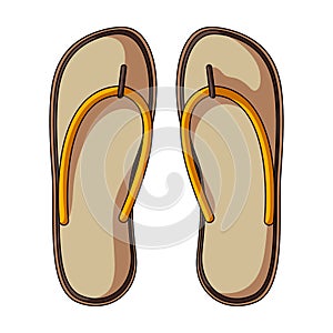 Beach flip flops.Summer rest single icon in cartoon style vector symbol stock illustration.