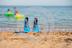 beach, flippers for swimming