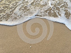 Beach Foam. Foam from a retreating wave on a sandy beach.