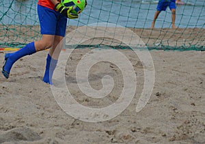 Beach football goalkeeper