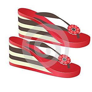 Beach footwear. Vector illustration