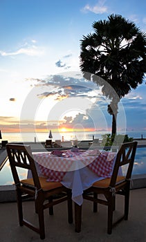 Beach front dining