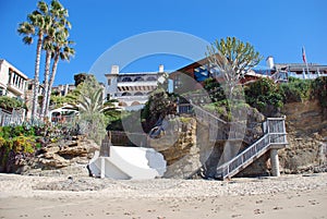 Beach front homes in Crescent Bay, North Laguna Beach, California.