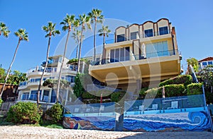 Beach front homes near Saint Anns Beach, Laguna Beach, California. photo