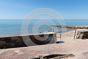 Beach front in Isle Noirmoutier in Vendee France in summer ocean