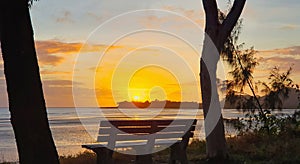 Beach front sunrise at Seaforth Mackay Queensland, Australia