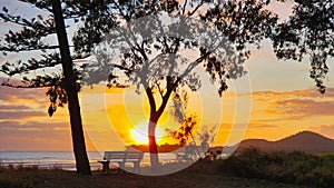 Beach front sunrise at Seaforth Mackay Queensland, Australia