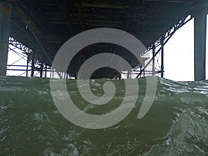 beach front waves crashing sea life winters day ocean water view close up