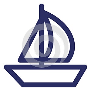 Beach fun, boat Vector icon which can easily modify or edit