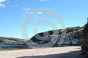 Beach at Gardenstown, Aberdeenshire in Scotland.