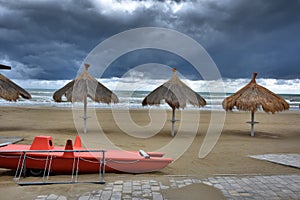 At the beach in Giulianova before the thunderstorm