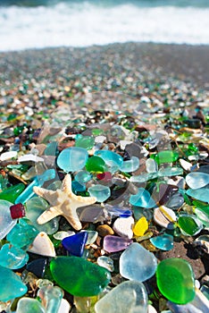 Beach of glass pebble