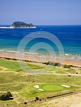 Beach and golf course of Zarautz