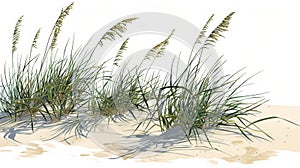 Beach Grass on Sand Dunes Generative AI photo
