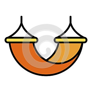 Beach hammock icon color outline vector