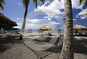 Beach and hammock, St. Lucia