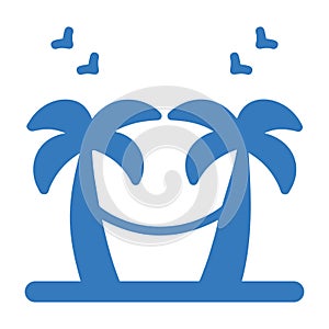 Beach, hammock, summer blue icon. vector design is isolated on a white background