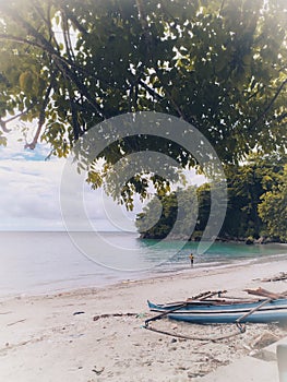 Beach in Haya Village, Tehoru District, Maluku - Indonesia. photo