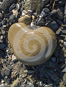 Beach heart-shaped stone