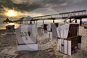 Beach in Heringsdorf, Usedom Island in Germany