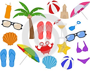 Beach, Holiday, Vacation, Summer Cartoon Clipart photo