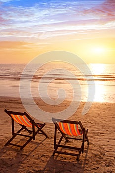 Beach holidays vertical background, romantic getaway vacation on tropical sea coast photo