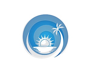 Beach hollidays icon logo vector template photo