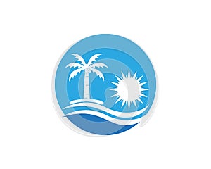 Beach hollidays icon logo vector trmplate photo