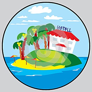 Beach hotel emblem