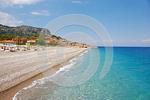 Beach at hotel in Kiris (Kemer), Turkey photo